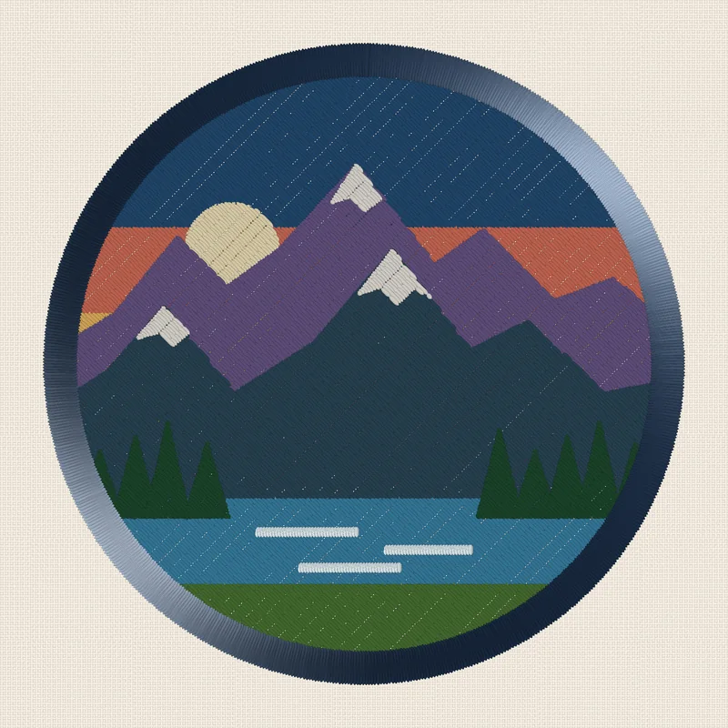 The alpine patch on natural linen